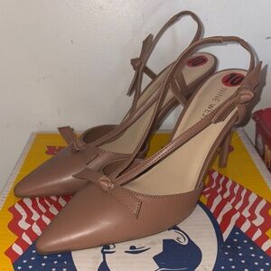 Nine West Women's Brown Slingback Heels size 10